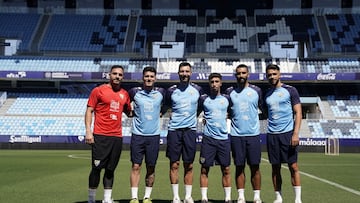 De izquierda a derecha Alfonso Herrero, Murillo, Pastor, Larrubia, Galilea y Nelson Monte.