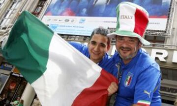 La afición italiana se prepara para enfrentarse a España