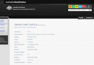 Grand Theft Auto 3, calificado de nuevo en Australia