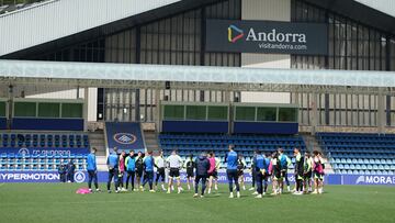 El Andorra, durante un entrenamiento.