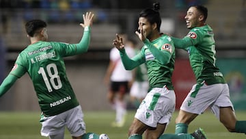 Futbol, Audax Italiano vs Curico Unido
Fecha 13, campeonato nacional 2019
El jugador de Audax Italiano Jesus Hernandez celebra su gol contra Curico Unido durante el partido de primera division en el estadio La Florida
Santiago, Chile.
Ramon Mon
