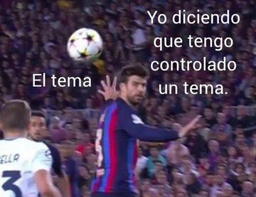 Piqué se convierte en el foco de los memes del Barça - Inter