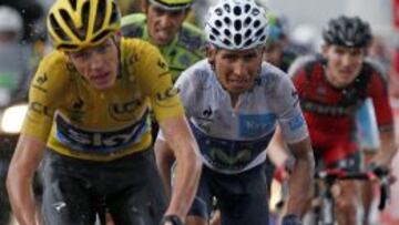 Nairo Quintana y Chris Froome durante la duodécima etapa.