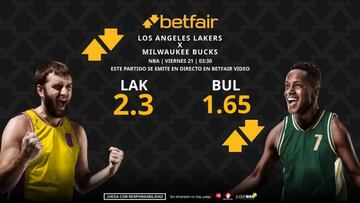 Los Angeles Lakers vs. Milwaukee Bucks: horario, TV, pronósticos, estadísticas y clasificación
