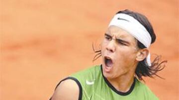 <b>RABIA CONTENIDA. </b>El mallorquín reaccionó de esta manera al lograr el último punto..