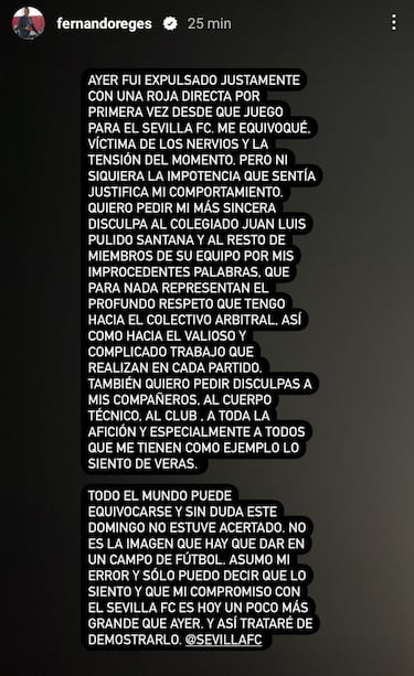 Fernando pide perd¨®n a Pulido Santana: ¡°No es la imagen que hay que dar en un campo de f¨²tbol¡±