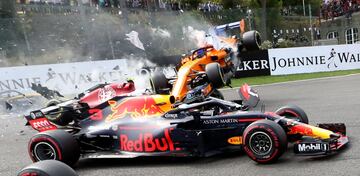 El accidente de Fernando Alonso en el GP de Bélgica