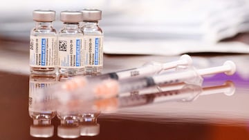 (FILES) In this file photo taken on August 5, 2021, vials and syringes of the Johnson and Johnson Janssen Covid-19 vaccine are displayed for a photograph at a Culver City Fire Department vaccination clinic in California. - Switzerland announced on Septemb