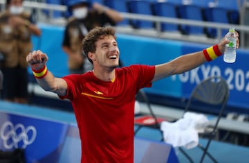 Así celebró Pablo Carreño la medalla de bronce