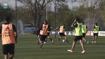 Último entrenamiento de Argentina antes del duelo ante Ecuador