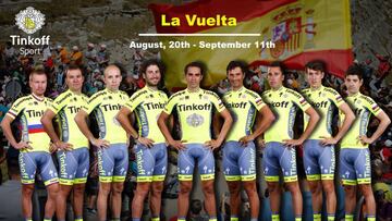 El equipo Tinkoff correrá la Vuelta a España con estos nueve corredores, con Alberto Contador como líder de la escuadra rusa.