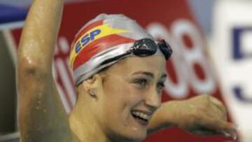 <b>RECORD.</b> Mireia Belmonte batió hoy el récord nacional de los 100 metros estilos en piscina corta en los Campeonatos de España que se celebran en Madrid.