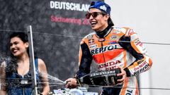 Marc M&aacute;rquez en el podio del GP de Alemania. 