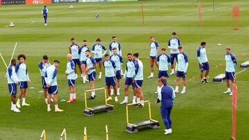 Sesión de entrenamiento del Atlético este viernes 28 de octubre.