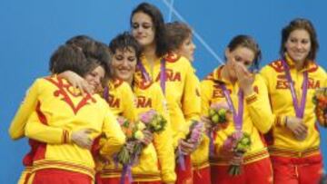 Las medallistas de sincronizada, en Londres 2012.