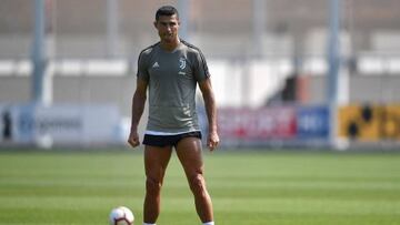 Cristiano en un entrenamiento de la Juventus.