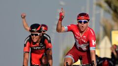 Kristoff outsprints the pack but Cavendish is leader in Qatar