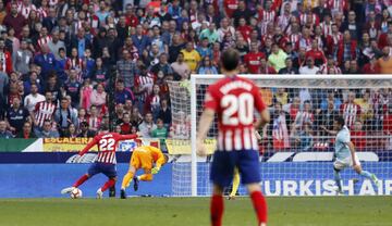 Griezmann se la ha dado a Morata en largo y este ha acabado definiendo ante Rubén después de una gran carrera. Excelente gol del delantero colchonero.