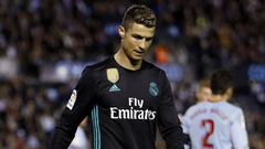 Cristiano Ronaldo, cabizbajo, en el partido contra el Celta.