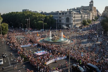 Manifestación por el Orgullo LGTBIQ+ en Madrid.