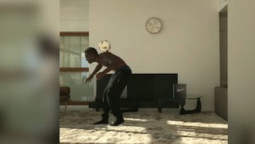 Home alone: Mario Balotelli's front room-freestyling