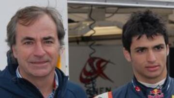 <b>JUNTOS AL VOLANTE. </b>Carlos Sr. y Carlos Jr. disputan por primera vez juntos una carrera de coches.