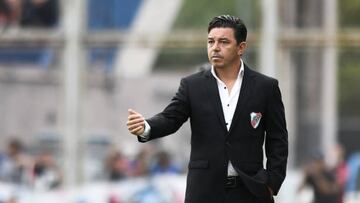 BUENOS AIRES, ARGENTINA - MARCH 05: Marcelo Gallardo head coach of River Plate reacts during a match between San Lorenzo and River Plate as part of Copa de la Liga 2022 at Pedro Bidegain Stadium on March 5, 2022 in Buenos Aires, Argentina. (Photo by Rodrigo Valle/Getty Images)