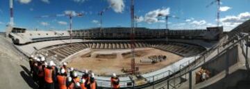 16 de febrero de 2016, continúan las obras en La Peineta con las gradas superiores casi terminadas.