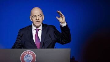 El presidente de la FIFA, Gianni Infantino, en el Congreso de la UEFA.