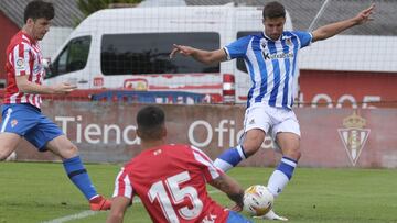 El filial de la Real se aprovecha de la falta de puntería del Sporting