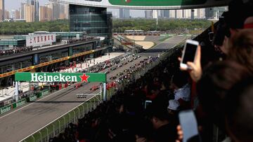 SHANGHAI, CHINA - APRIL 15: A general view of the action during the Formula One Grand Prix of China at Shanghai International Circuit on April 15, 2018 in Shanghai, China. (Photo by Charles Coates/Getty Images)