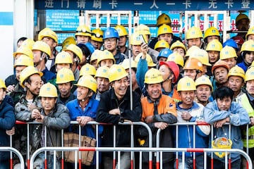 Seguidores presentes en la carrera celebrada en la ciudad de Shanghái.