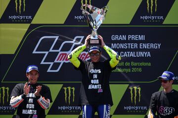 Valentino Rossi ha sido el más laureado en Montmeló, ya que acumula 10 victorias, divididas de la siguiente manera: una en 125 cc (1997), dos en 250 cc (1998 y 1999), una en 500 cc (2001) y cinco en MotoGP (2002, 2004, 2005, 2006, 2009 y 2016).