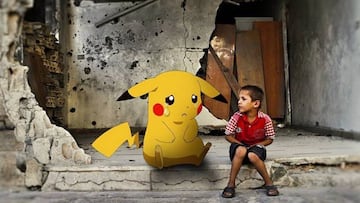 Los ni&ntilde;os sirios utilizan la fiebre de Pok&eacute;mon Go para pedir ayuda en una nueva campa&ntilde;a.
 Twitter @RFS_mediaoffice