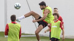 Costa, en un entrenamiento. 