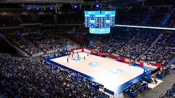 Panorámica del Movistar Arena durante el partido ante el Movistar Estudiantes y el Hozono Global Jairis.