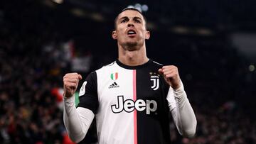 Cristiano celebra su gol ante la Roma. 