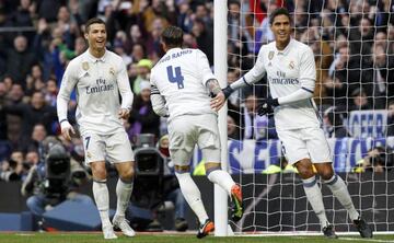 Cristiano, Sergio Ramos y Varane.