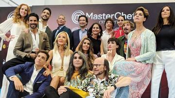 Los concursantes y el jurado de MasterChef Celebrity 3 en su presentación.