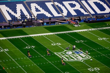Image of the Bernabéu turf adapted for American football.