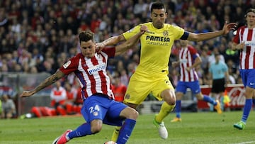 Bruno Soriano en un partido ante el Atlético de Madrid la temporada pasada.