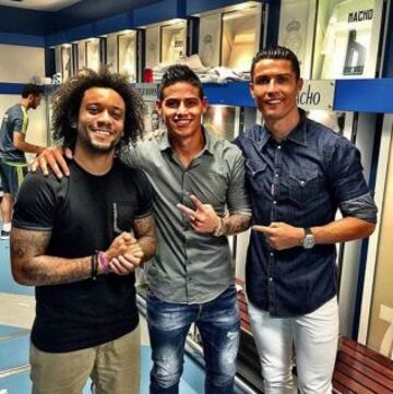 Marcelo, James y Cristiano.