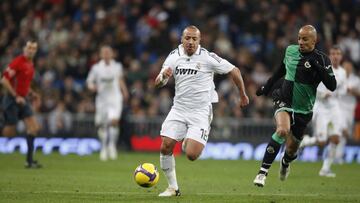 Faubert, en un partido con el Real Madrid.