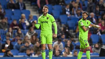 Borja Mayoral celebra su gol frente a la Real Sociedad.