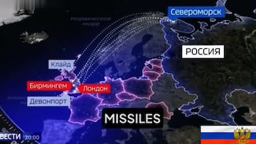Una televisión rusa ha simulado los territorios europeos que serían atacados con armas nucleares