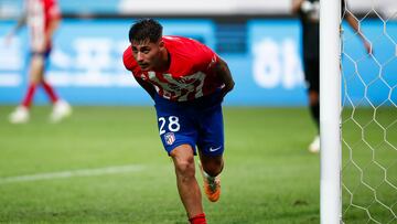 Seoul (Korea, Republic Of), 27/07/2023.- Atletico Madrid's Carlos Martin celebrates after scoring during a soccer friendly match between South Korea's K-League vs Atletico Madrid at Sangam World Cup Stadium in Seoul, South Korea, 27 July 2023. (Futbol, Amistoso, Mundial de F¨²tbol, Corea del Sur, Se¨²l) EFE/EPA/JEON HEON-KYUN