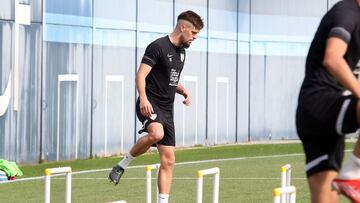 Genaro, en el entrenamiento de este martes.