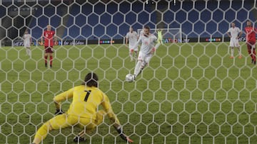 14/11/20  PARTIDO UEFA NATIONS LEAGUE FASE DE GRUPOS LIGA A GRUPO 4 ESTADIO ST JACOB PARK 
 SUIZA - SELECCION ESPA&Ntilde;OLA ESPA&Ntilde;A 
 SEGUNDO PENALTI  FALLO SERGIO RAMOS 
 PARADA YANN SOMMER