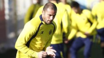 Pandiani durante un entrenamiento con el Villarreal en diciembre. 