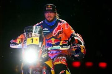 Toby Price durante la salida del Rally Dakar 2017 en la ciudad de Asunción.